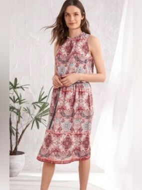 Garnet Hill Jewel-Neck Silk Lining Dress Sz 8